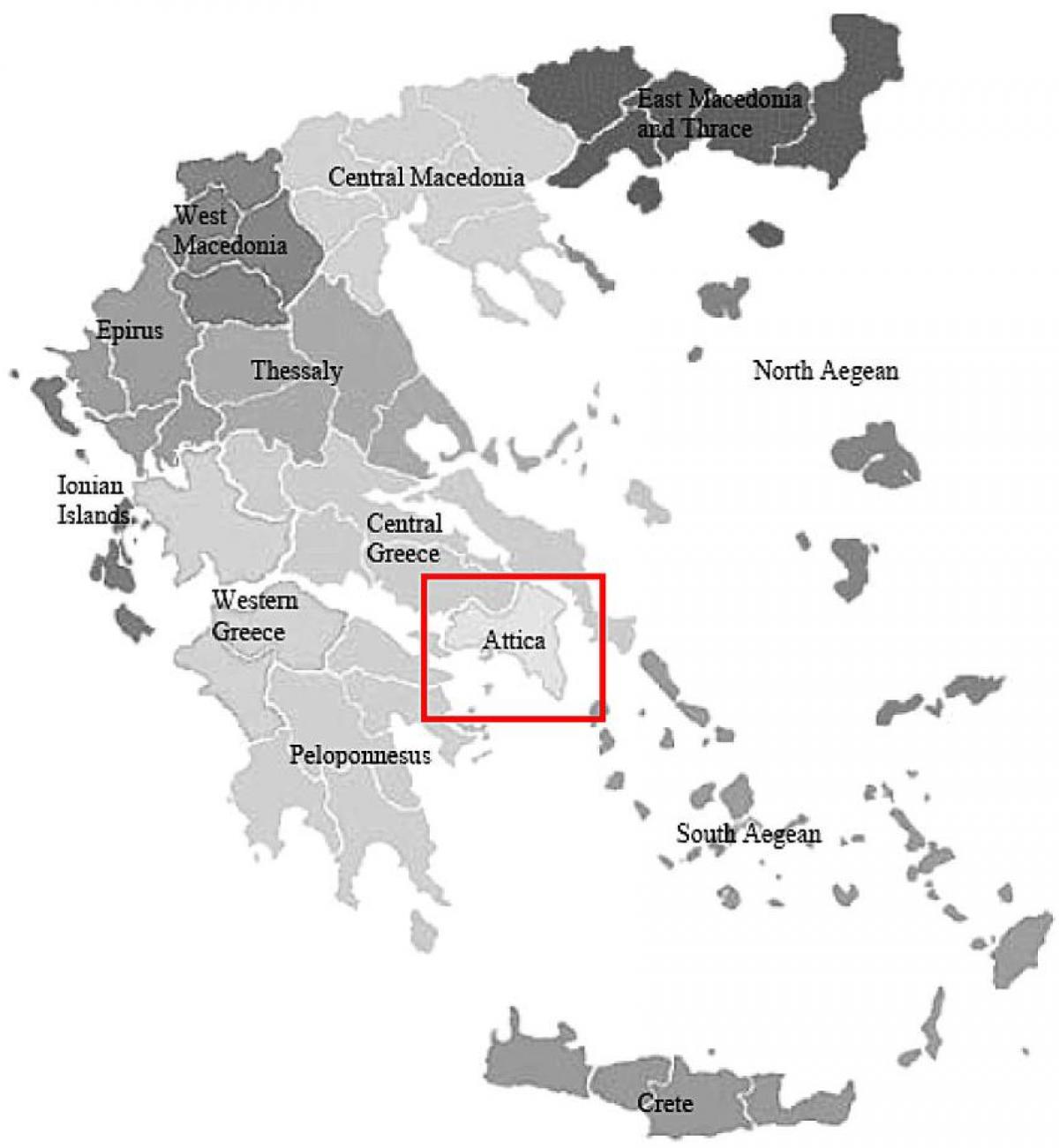 Karta Attica, Attica, Grčka (Grčka)